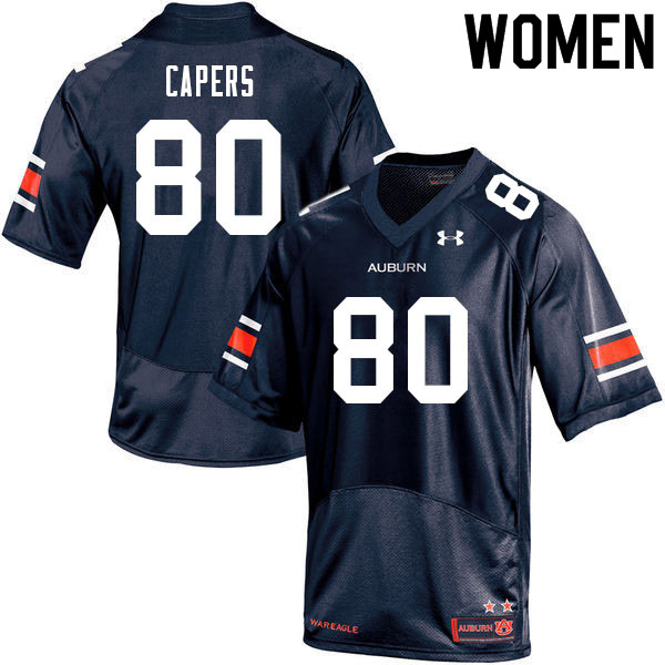 Auburn Tigers Women's Ze'Vian Capers #80 Navy Under Armour Stitched College 2021 NCAA Authentic Football Jersey JWC1274GA